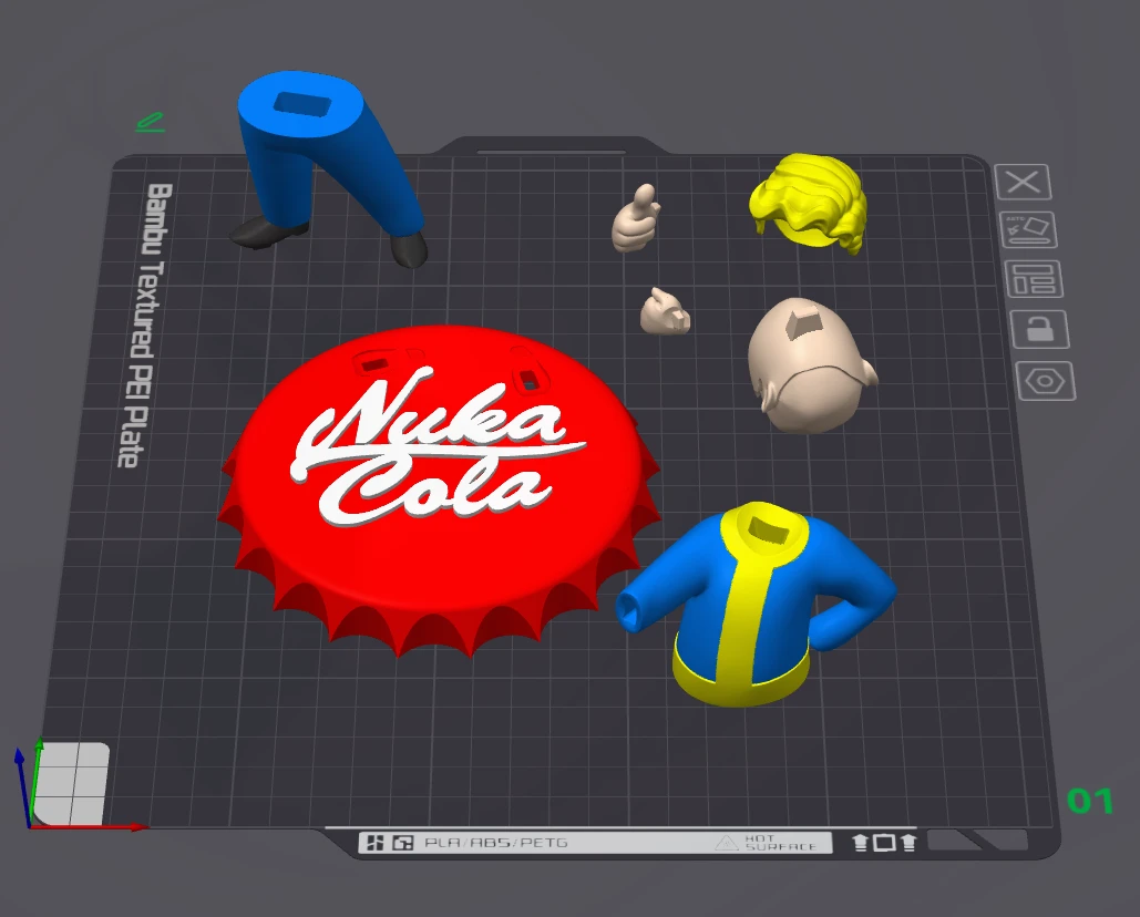 Several models combined on one plate in a single file.